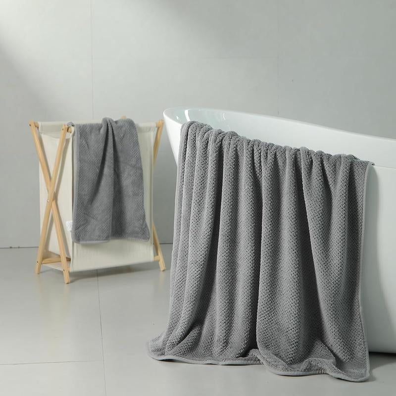 Bath Towel Set Pack of 4, 35.4"X 71" Microfiber Ultra Soft Highly Absorbent Bath Towel, Lightweight and Quick Drying Towels for Body, Sport, Yoga, SPA, Fitness, Grey