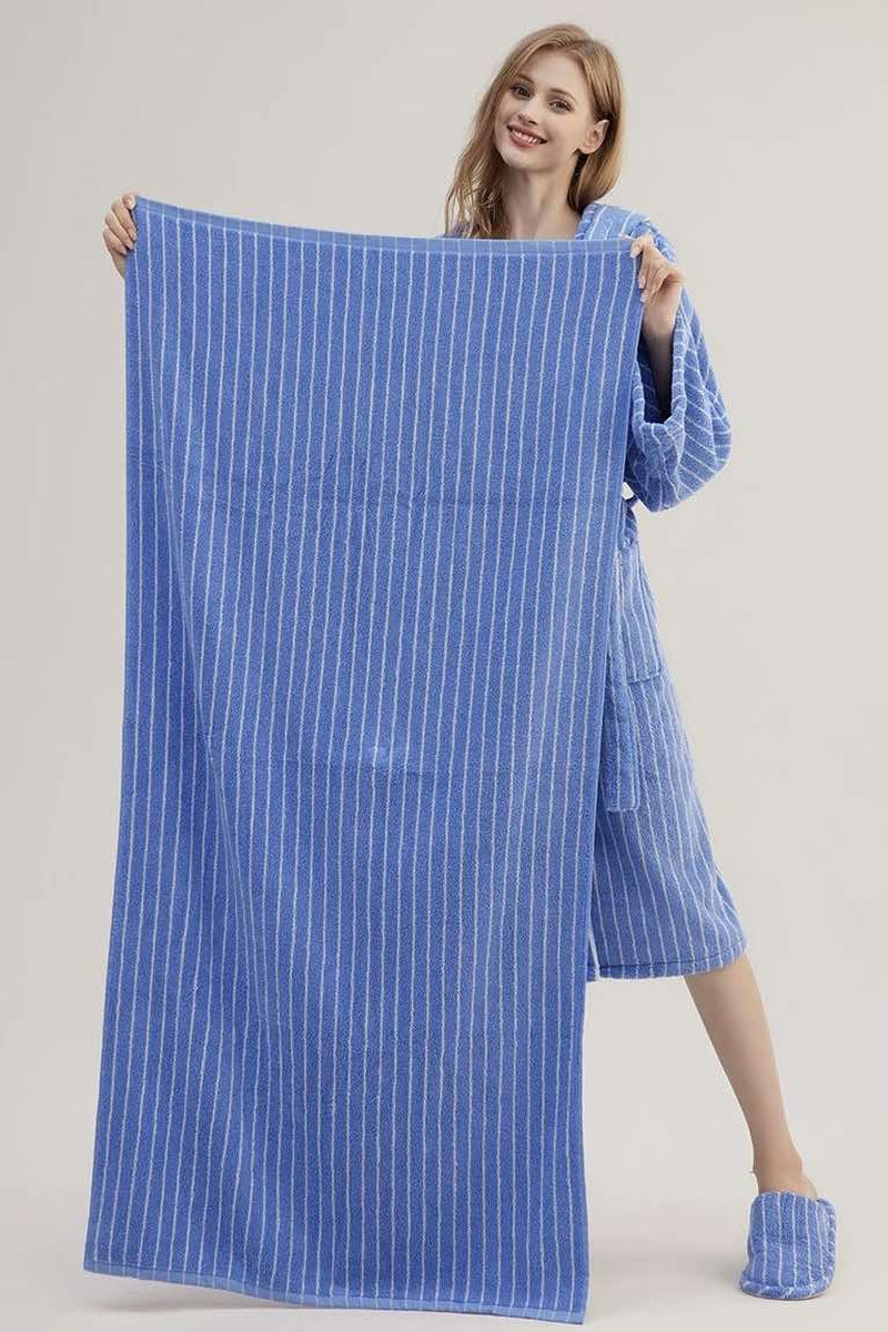Retro Soft 100% Long-Stapled Cotton Striped Bath Towel